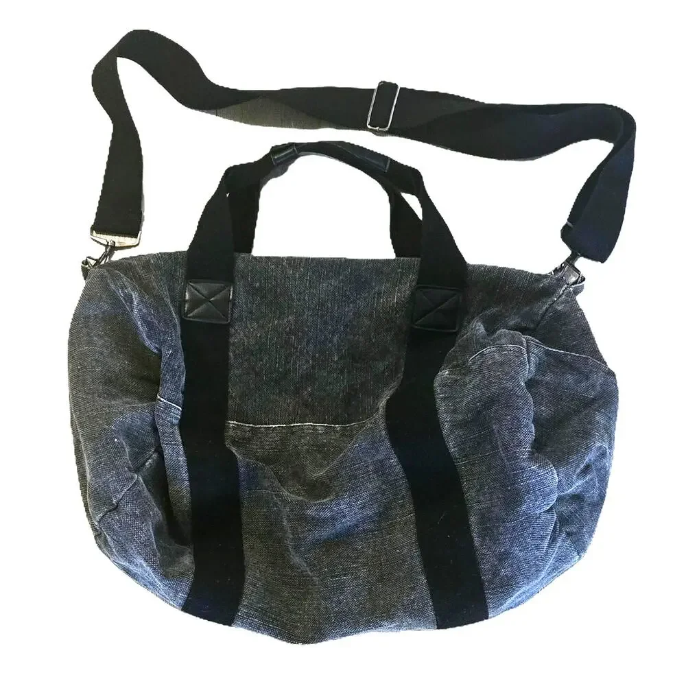 Heritage 1981 Gray/Blk Tweed-Zippered Duffle w/Handle & Adj Strap 2-Pockets